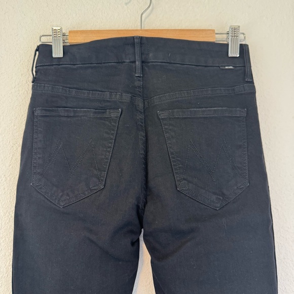 MOTHER Black High Waist Looker Ankle Fray Jeans in Guilty Party Racer Stripe 26 - Picture 10 of 16